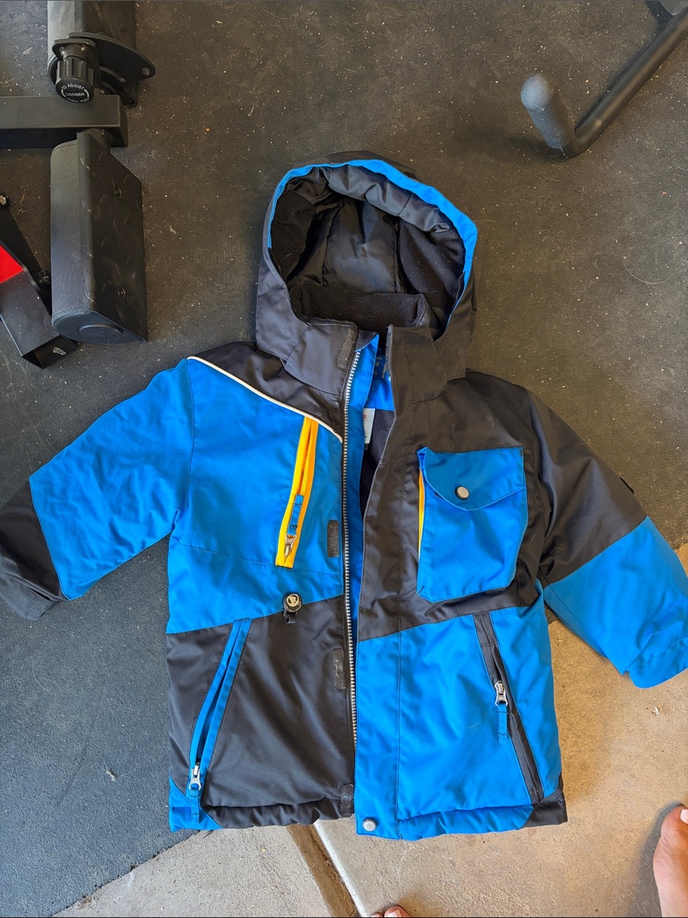 OBERMEYER Blue and Black Winter Jacket with Hood